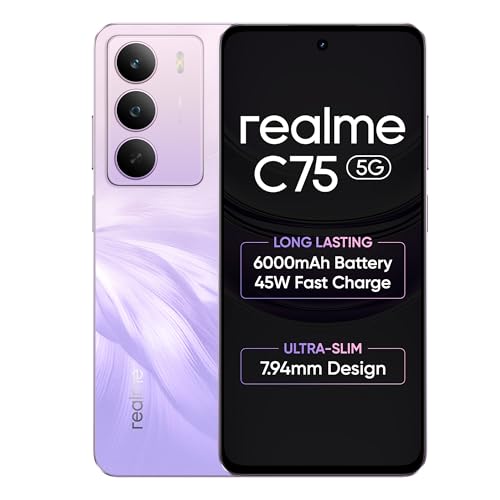 realme C75 Smartphone 6+128GB, Purple Blossom