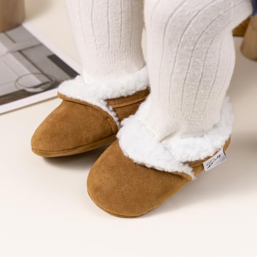 HsdsBebe Unisex Baby Cozie Fleece Lined Booties Non-Slip Soft Sole Infant Winter Warm Socks Shoes2