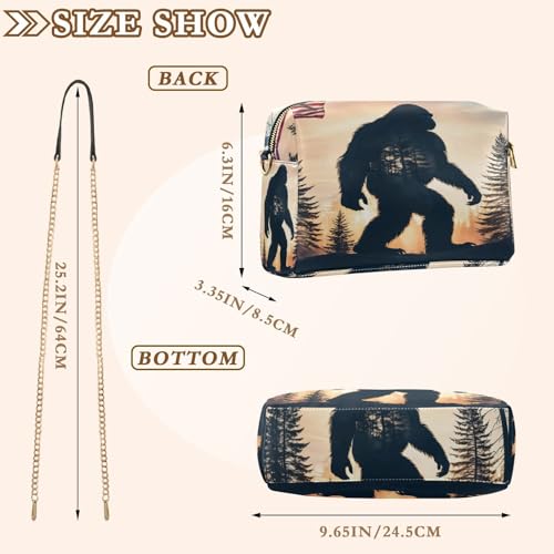 Sasquatch Tree Crossbody Bags for Women Leather Purses Small Shoulder Handbags3
