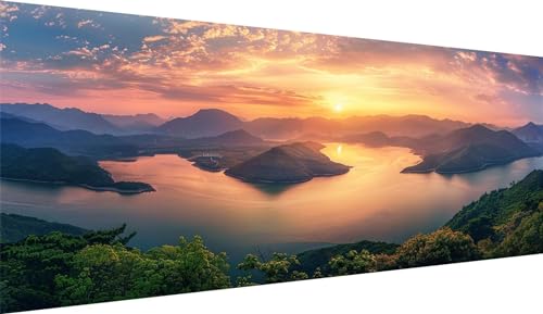 Broderie Diamant Coucher Soleil 80x160 : Sublimez votre salon avec ce grand kit peinture diamant