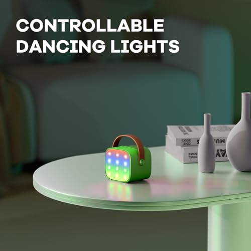 Image of YLL Mini Karaoke Machine for Kids Adults, Portable Bluetooth Speaker with 2 Wireless Microphones, Birthday Gifts Toys for Girls Boys Ages 3, 4, 5, 6, 7, 8, 9,10,11,12+ Years Old Toddler (Green)