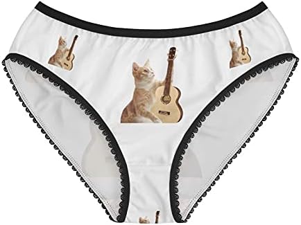 Cat playing the ukelele Panties, Cat playing the ukelele Underwear, Briefs, Cotton Briefs, Funny Underwear, Panties For Women