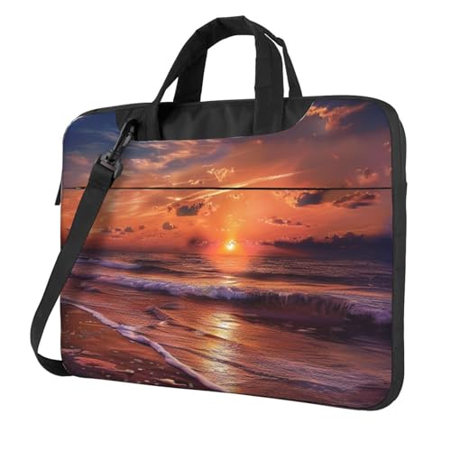 Sac ordinateur portable imprimé soleil résistant aux chocs avec bandoulière