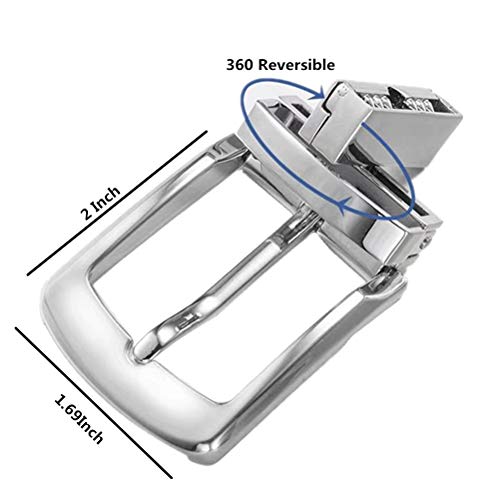 Reversible Prong Belt Buckles For 1 3/8Inch 35mm Mens Belt Straps Gold/Sliver Replacement Buckles (Sliver)2