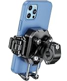 Kaedear(カエディア) バイク スマホホルダー 振動吸収 ファイバー強化樹脂&アルミ ハンドル 原付 オートバイ 自転車/専用ケースいらずで存在感無し/開閉回数耐久/スマホ厚さ14mmまで/カメラ突き出し対応/ロック機構/メタルアーム/サイドボタン干渉調整/全方向振動吸収AIR/クイックアジャスター Air Mount KDR-M33C-HB (クランプ22mm以下/振動吸収)