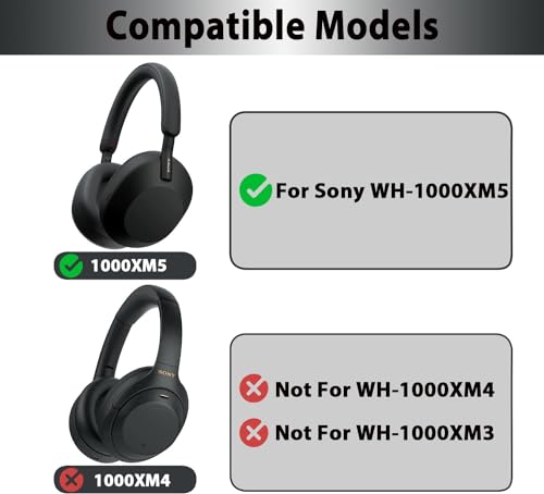 Image of Adhiper XM5 Replacement Ear Pads Cushions for Sony WH-1000XM5(WH1000XM5) Noise Canceling Headphones, Upgraded Cooling Gel Earpads with Soft Memory Foam, XM5 Earpads Replacement(Black)