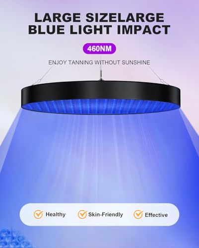 Jitesy 50W Solarium für Zuhause mit 250PCS 460NM,Gesichtssolarium Faltbares Seinstellbares Ständer Und Aufhängbare Haken,Gesichtsbräuner Solarium Für Zuhause Für Körper&Gesicht-Schwarz