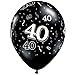 11" 40 Around Onyx Black Latex Balloons