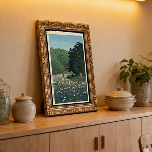Iris Garden at Meiji-jingu par Kawase Hasui : toile déco pour bureau
