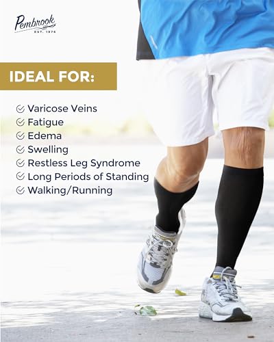 Image of Pembrook Light Compression Socks for Men 8-15 mmHg | Graduated Compression Socks for Men Circulation | Athletic Medical Compression for Muscle Support