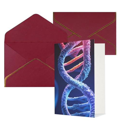 STVYUKL O[eBOJ[h _[Nbh̕t Thinking of You Card DNA Genetic Helix Happy Birthday  ҏ 󔒂̃J[h @ 4x6