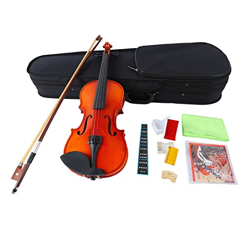 Violino Elétrico Acústico, AV 03 EQ Kit de Violino Elétrico Acústico Tiger Stripes Violino de Madeir