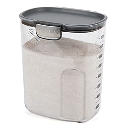 ProKeeper+ by Progressive International Clear Plastic Airtight Food Baker's Kitchen Storage Organization Container Canister Set with Magnetic Accessories (Flour 4-Quart)