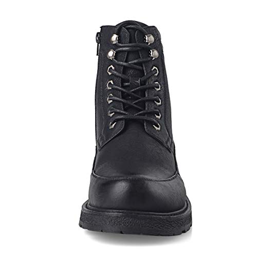 GM GOLAIMAN Men's Motorcycle TAFT Dress Boots - Lace Up Zip Boots Military Tactical Work Combat Hiking Botas Invierno Hombre 10 M US, 5 Black