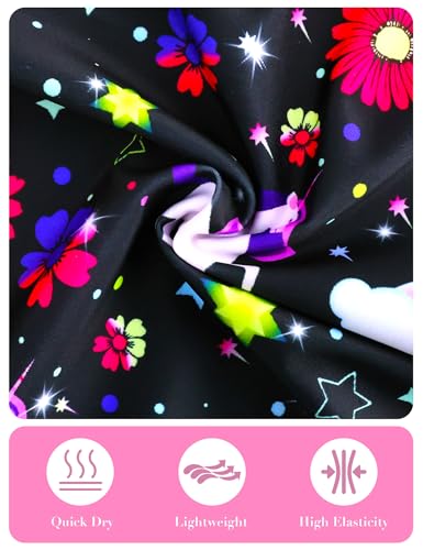 Image of Snowheart Girls Bathing Suit Toddler Swimsuit Girl Hawaiian Floral Ruffle One-Piece Breathable Swimwear 4-10T