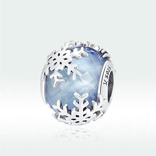 Dijes de Copo de Nieve de Plata Regalo Romántico de San Valentín y Navidad 3