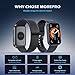 MorePro Health Fitness Tracker with Blood oxy-gen Monitor and 24/7 Heart Rate and Blood Pressure, Sleep Monitor, 120+ Sport Modes Waterproof Fitness Watch for Women Men Android iOS, Black