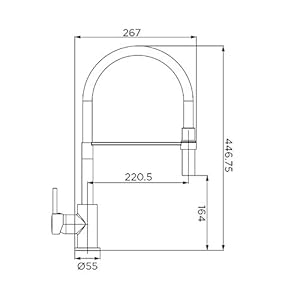 Idro bric 1 mezclador monomando fregadero cocina, cromado/blanco