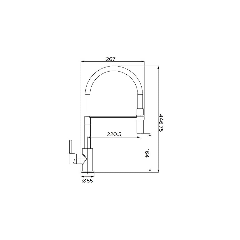 Idro bric 1 mezclador monomando fregadero cocina, cromado/blanco