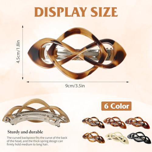 6 clips pinza vintage para cabello con diseño carey miniatura 3