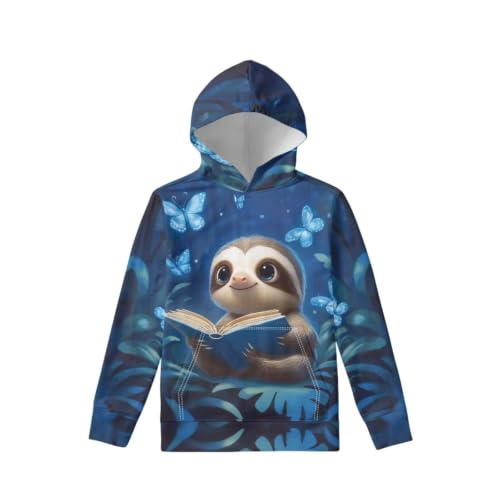 Image of WELLFLYHOM Boys Hooded Sweatshirts Hoodie Pullover Cool Graphic Crewneck Blouses Size 6-16