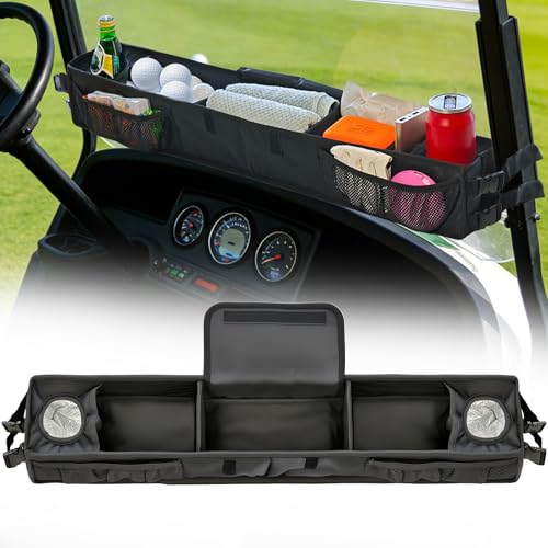 Golf Cart Front Storage Basket, No-Drilling Organizer...