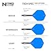 RED DRAGON Darts – Nitro Flite Integrated Flight & Shaft System – No.2 Shape and Design – Black & Blue Colour, Medium Length