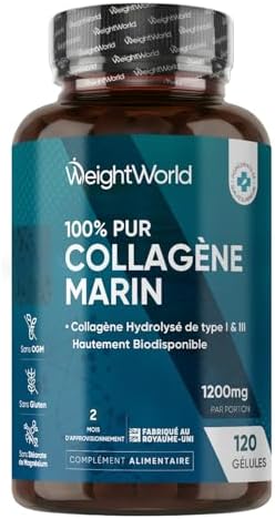 Collagene Marin Gelules Pur Type 1 & 3, 120 Gélules, Peptide de C...