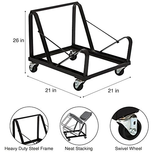 Oef Furnishings Dolly For Oef8600 Series, Compatible With Any Sled-Base Stack Chair Of Similar Or Identical Dimensions,Black #TOP1