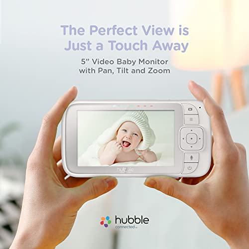 Hubble Nursery View Pro 5" Inch Video Baby Monitor with Remote Pan, Tilt & Zoom, Room Temperature Sensor, Two Way Talk - Image 2