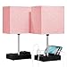 Lerro Table Lamp Set of 2 for Bedroom, Nightstand Desk Lamps, Black Metal Lamps with White Fabric for Bedside, Dressers Coffee Table