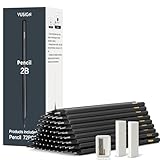 VUSIGN Pencils Bulk - 72 Pack 2B Pre-sharpened Drawing Pencils, With 1 Sharpener & 2 Erasers, for Art,Sketching, Shading, School & Office Supplies, Black