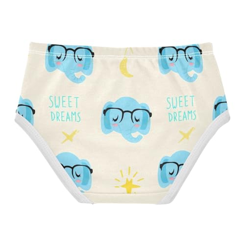 Cute Blue Cartoon Elephant Beige Toddler Girls Underwear 2t Cotton Girl Panties Cute Fun Kids Briefs Undies2