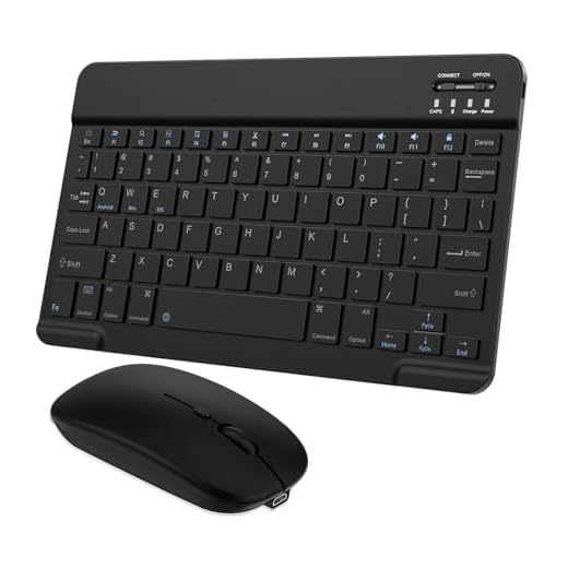 Combo Teclado e Mouse Bluetooth Ultrafino e Recarregável - Portátil e Sem Fio para Tablet Android, Celular, iPhone, iPad Mini/Pro/Air, Windows Surface - Preto