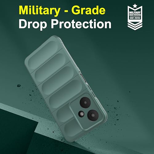 Image of amazon basics Back Case Cover for Mi Redmi 13C 5G (Silicone Dark Green)