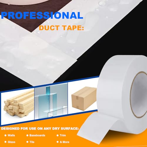 Miniatura 6 de Rusoz Cinta Blindada Extra Fuerte Blanco 20 M X 50 Mm Cinta Gaffer De Tela Superresistente Cinta De Reparación Impermeable Cinta Multiusos Para Tuberías, Alfombras, Sellado, Marcado