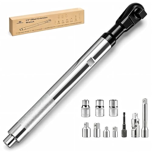 ZONORAY 1/2 Offset Extension Wrench ImpactIncludes 10 Socket Adapter