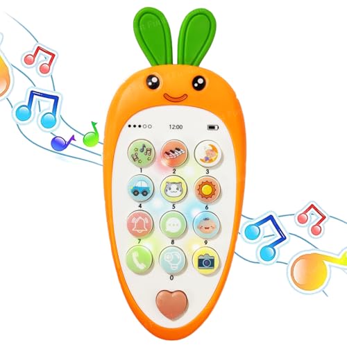 Image of FunBlast Cartoon Musical Mobile Phone for Kids, Mobile with Light & Sound Toys for Babies | Educational Toys for Kids 3+ Years /Boys /Girls-1 Unit (Orange)