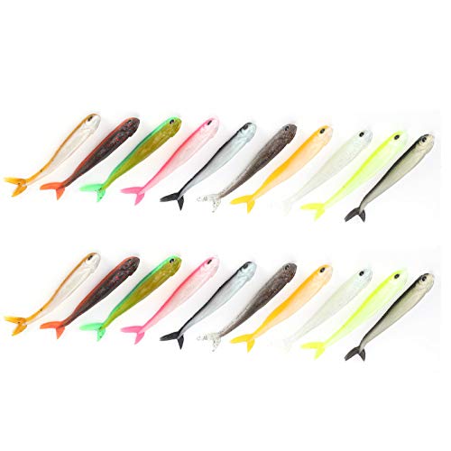 Keenso-Angelkoeder-Kit-2er-Set-Kuenstliche-Simulation-Zweifarbige-weiche-Silikon-Angelkoeder-und-Koeder-Softkoeder-Koeder-Set-Angelzubehoer