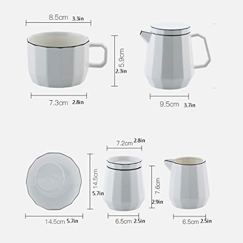 KGDC Juego de café Juego de café de cerámica de Gran Capacidad de café Taza de café de la Tetera de platillo Juego de té… - Imagen 3