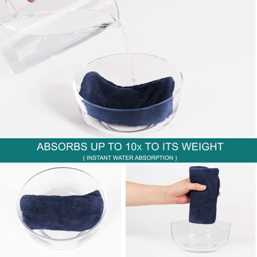 Image of Sassoon Venir Microfiber Hair Wrap Towel for Women (Denim Color, Free Size) with Smooth Texture Super Absorbent Quick Dry Hair Turban for Drying Hair
