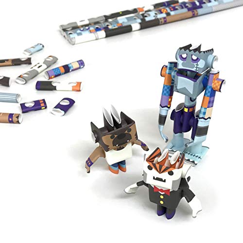 パイプロイド(PIPEROID) ドラッキー&ウルフィー&フランキー - 小学生 から 大人まで 楽しめる 紙工作 クラフトキット - 折り紙 好きの 男の子や 女の子にも