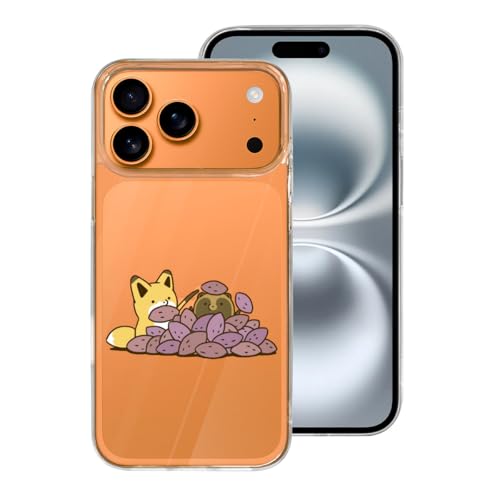 iPhone17ProMax�p�P�[�X �N���A �^�k�L�ƃL�c�l �ϏՌ� �A�C�t�H��17Pro Max�p�J�o�[ �y���^ case ���C�����X�[�d�Ή� ����~�� �����h�~ TPU�o���p�[ ���� �X�}�z�P�[�X