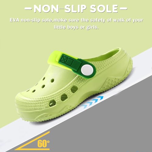 toddler clogs boys girls kids dinosaur garden shoes slip on sandals slides water summer shoes for outdoor beach poolpuregreen8-9 toddler