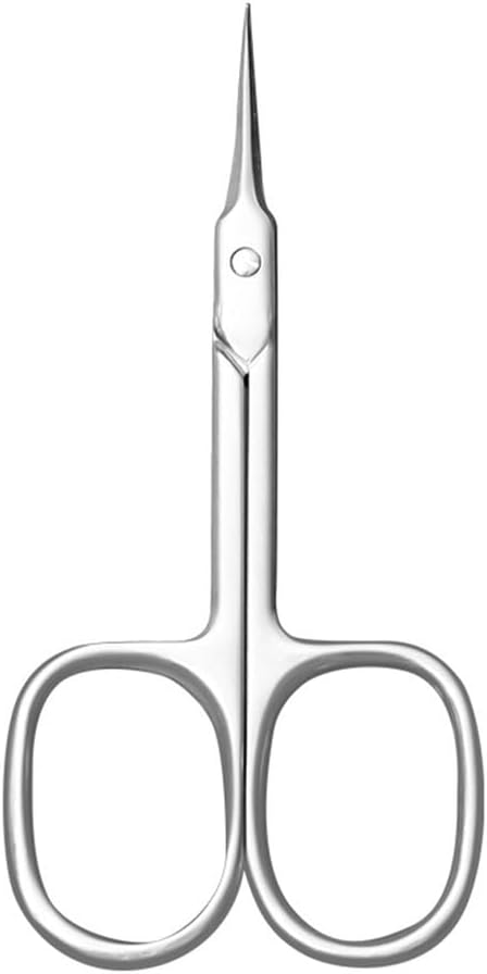 Curved Tip Blade Cuticle Scissors Nail Clippers Trimmer Stainless Steel Eyebrow Tools Remover,Silvery Matte