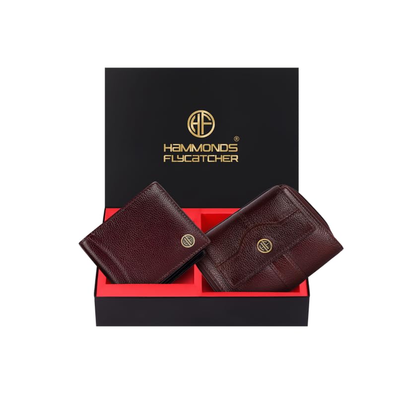 Leather Wallet Combo Gift Set - Marriage Wedding Gifts for Couples Wife Husband - RFID Protected Men's & Ladies Women's Wallets, Multiple Card Slots - Brume Brown-image-29