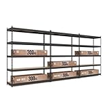 baudim - 3er Set Schwerlastregal, Fachlast 1500 kg, Robustes Lagerregal, Stahlregal...