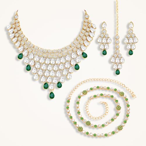 Image of Peora Ethnic Traditional Kundan Bridal Jewellery Set Gift for Women