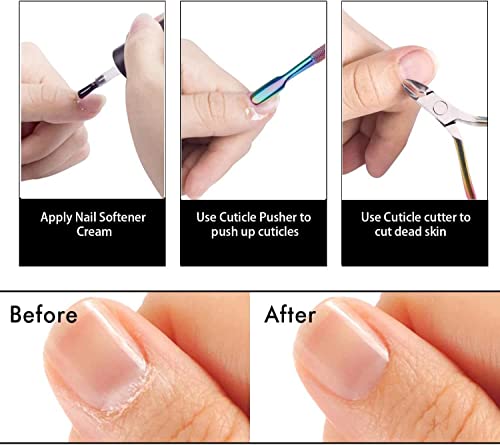 image for Cuticle Trimmer with Cuticle Pusher - Cuticle Cutter Nipper Clipper Gl