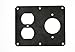 Leviton 3262-E 1-Gang, 1.56-Inch Diameter Single Receptacle, 1-Gang Duplex Receptacle Coverplate, Black
